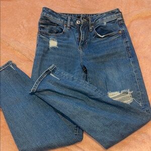 Distressed Blue Denim Jeans